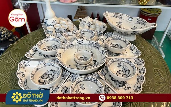 Mua bộ bát đĩa thắp hương Bát Tràng cao cấp tại TP. HCM
