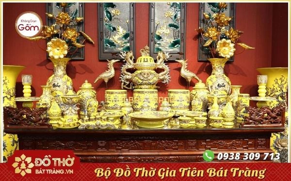 Mua bộ chén thờ men rạn Bát Tràng – Đồ thờ cúng gốm sứ cao cấp Bát Tràng