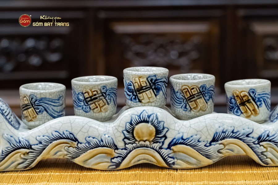 Bộ Kỷ Ngai 5 Chén Thờ Men Rạn