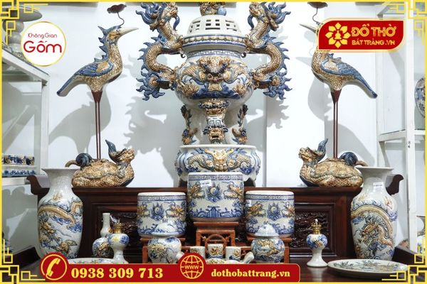 Mua bộ đồ thờ Bát Tràng men rạn nổi ở TP. HCM