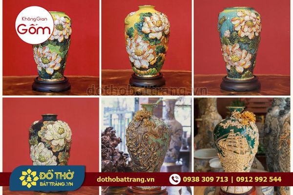 Lựa chọn các loại bình hoa gốm sứ sang trọng chưng Tết