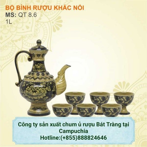 Công ty chuyên cung cấp bộ bình rượu, chum đựng rượu tại campuchia