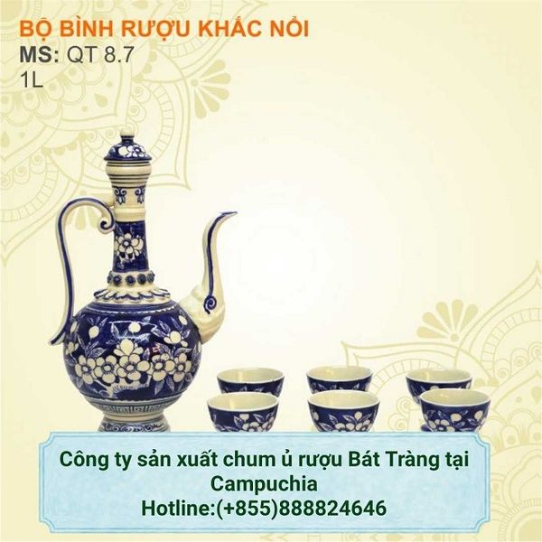 Công ty chuyên cung cấp bộ bình rượu, chum đựng rượu tại campuchia