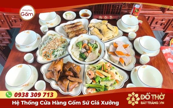 Cửa hàng bán bộ bát đĩa thắp hương Bát Tràng – Bộ mâm bát hoa mặt trời