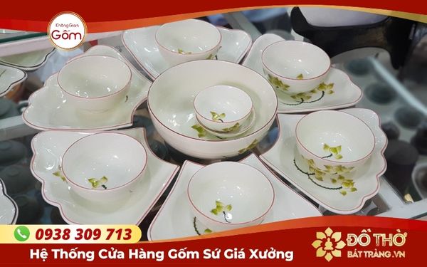 Cửa hàng bán bộ bát đĩa thắp hương Bát Tràng – Bộ mâm bát hoa mặt trời