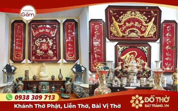 Cửa hàng bán khánh thờ phật, liễn thờ, bài vị thần tài tại Tphcm