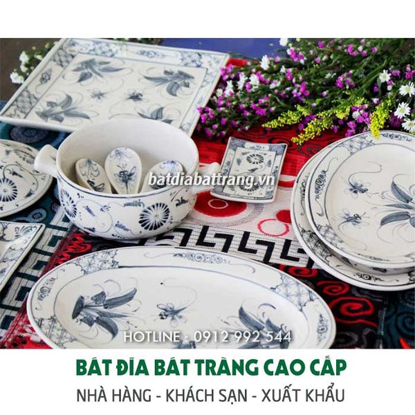 Mua đĩa sứ trắng đẹp, bát đĩa sứ trắng kiểu, chén dĩa in hoa