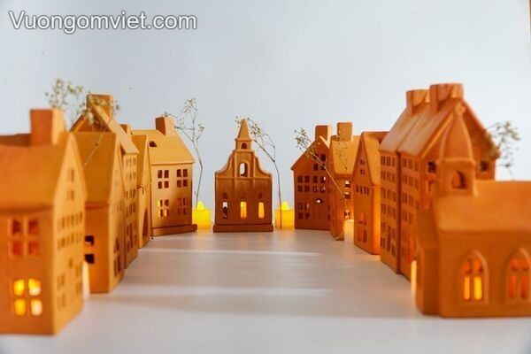 Nơi bán đèn đốt nến gốm đỏ trang trí đẹp, giá rẻ, sản xuất theo yêu cầu
