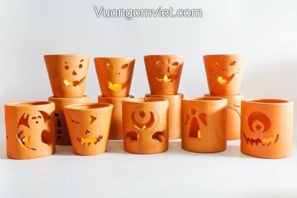 Nơi bán đèn đốt nến gốm đỏ trang trí đẹp, giá rẻ, sản xuất theo yêu cầu