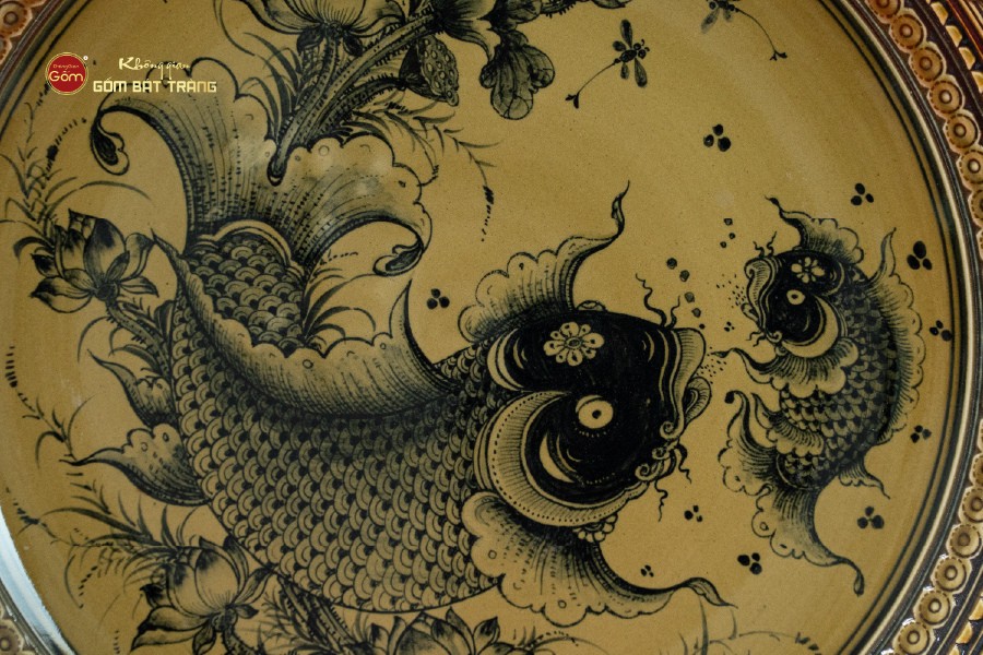 Đĩa Trưng Bày Cá Chép Hoa Sen