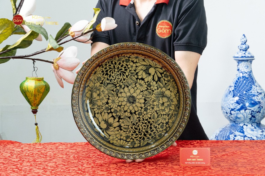 Đĩa Trưng Bày Hoa Phú Quý Cát Tường