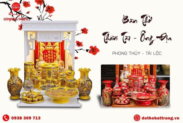 Mẫu bàn thờ thần tài đẹp nhất, mua đồ thờ thần tài thổ địa tphcm