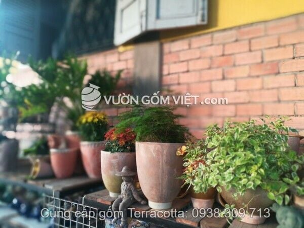 Thiết kế cảnh quan với gốm đất nung trang trí sân vườn