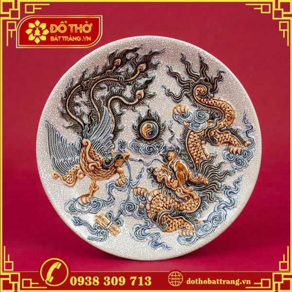 Họa tiết Long Phụng Trình Tường trên đồ thờ Bát Tràng