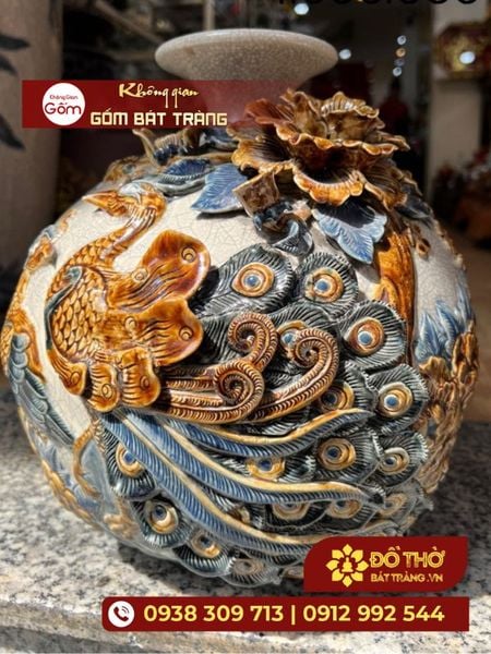 Quà tặng Tết – Bình hút tài lộc cao cấp vẽ vàng