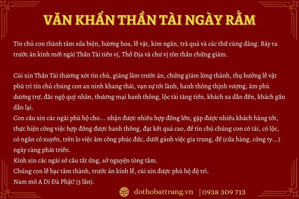 Mẫu văn khấn ngày rằm thông dụng cho các loại bàn thờ
