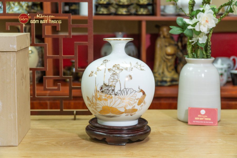 Quả Hút Lộc Men Màu Vẽ Vàng Bảo Liên Bình An