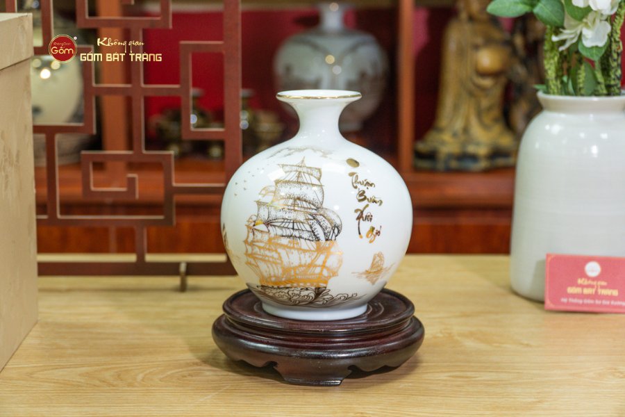 Quả Hút Lộc Men Màu Vẽ Vàng Thuận Buồm Xuôi Gió