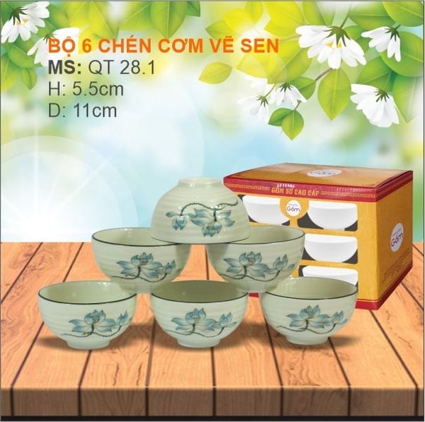 Tô chén sứ in logo – quà tặng khách hàng 20/10