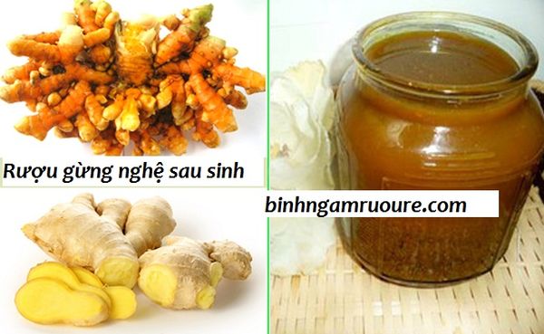 Hướng dẫn làm đẹp với rượu ngâm gừng nghệ sau sinh