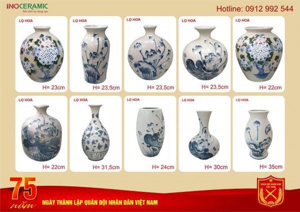 Đặt hàng lọ hoa gốm sứ in logo làm quà tặng đại hội đại biểu ở đâu ?