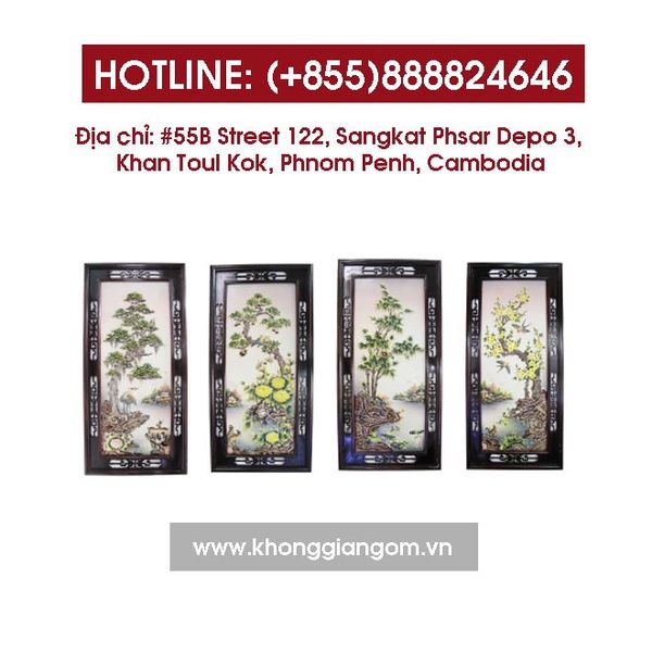 Địa chỉ bán tranh gốm sứ treo tường giá rẻ tại Campuchia