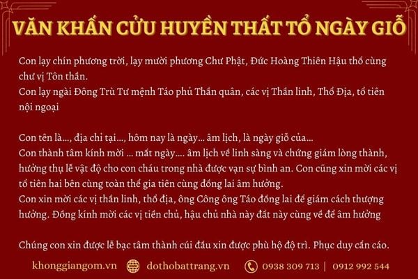 Bài cúng Cửu Huyền Thất Tổ linh nghiệm cho gia đình bình an