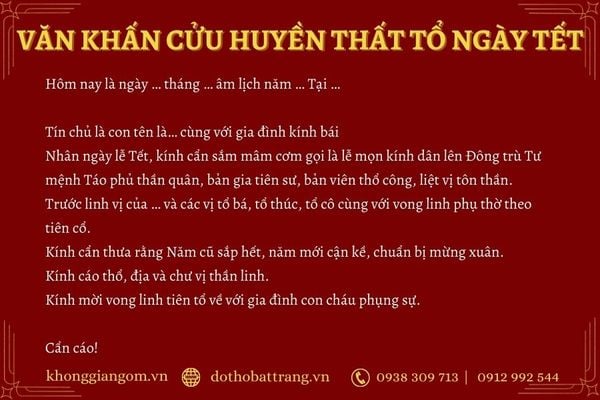 Bài cúng Cửu Huyền Thất Tổ linh nghiệm cho gia đình bình an