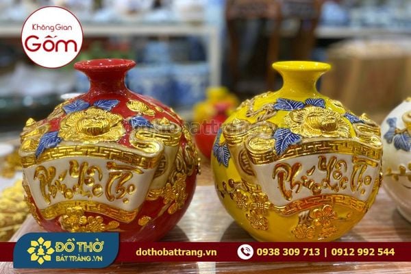 Quà tặng Tết – Bình hút tài lộc cao cấp vẽ vàng
