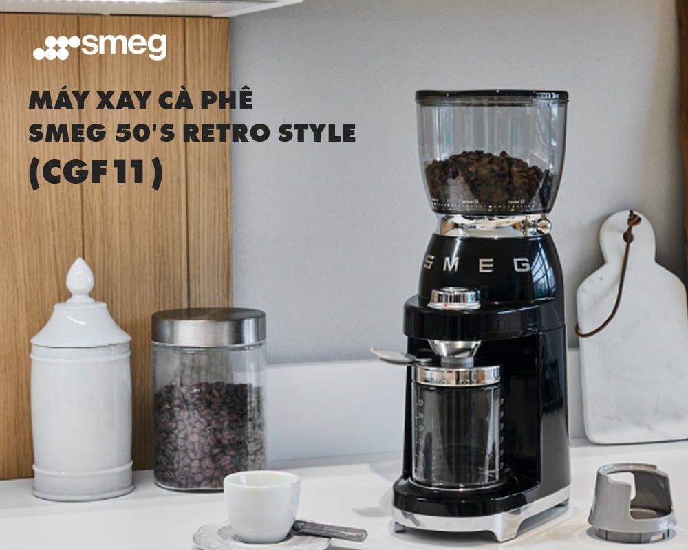 Máy Xay Cà Phê Smeg 50's Retro Style Cgf11 Hoàn Hảo Cho Những Tín Đồ Cà Phê Đích Thực