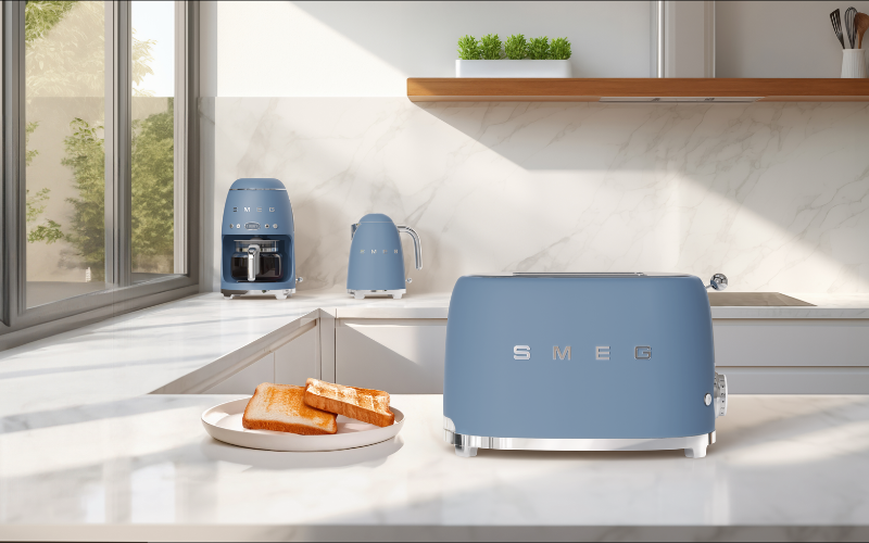 Máy nướng bánh mì Smeg 50's Style Aesthetic TSF01SBMEU – Smeg Vietnam