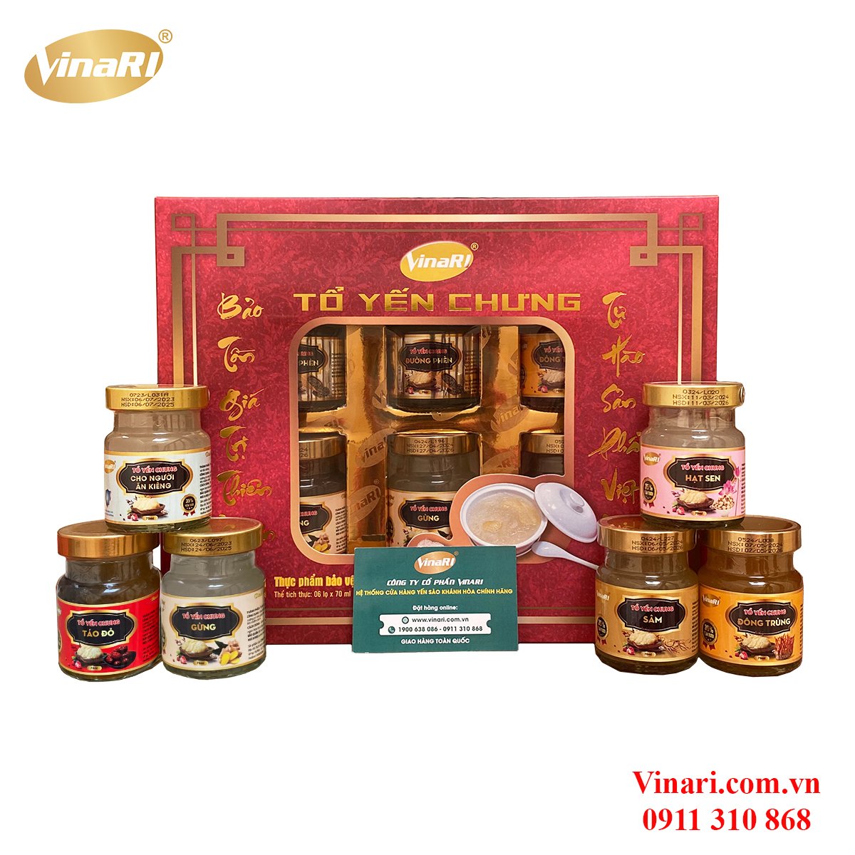 Hộp Tổ Yến Sào Khánh Hòa Chưng Sẵn Mix 6 Vị - Món quà tặng ý nghĩa