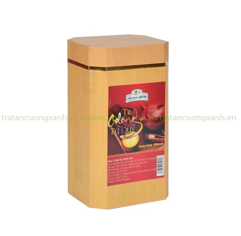 Trà Ô Long Tứ Quý - Hộp Giả Gỗ 200gram - Quà tặng ý nghĩa cho người thân