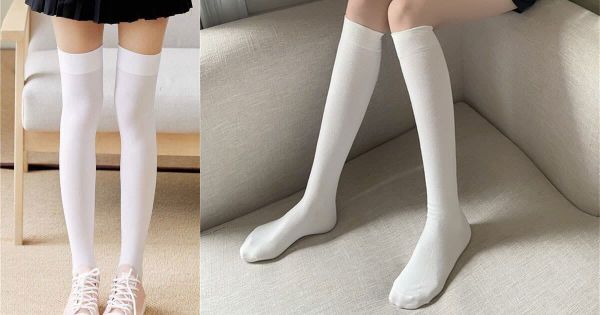 Tất cổ dài trắng