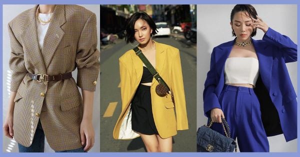 Quần jeans ống rộng kết hợp với áo Blazer