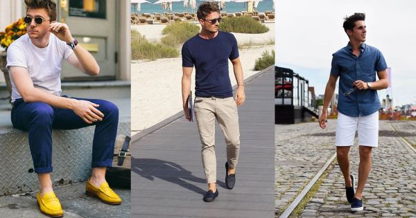 Phối giày lười nam phong cách lãng mạn
