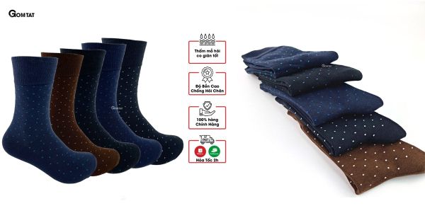 Tất giày tây chấm bi