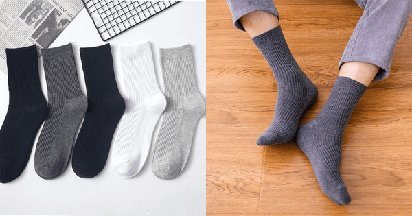 Tất nam cotton sọc gân