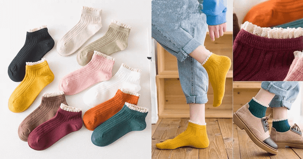 Tất nhún cổ bèo tiểu thư