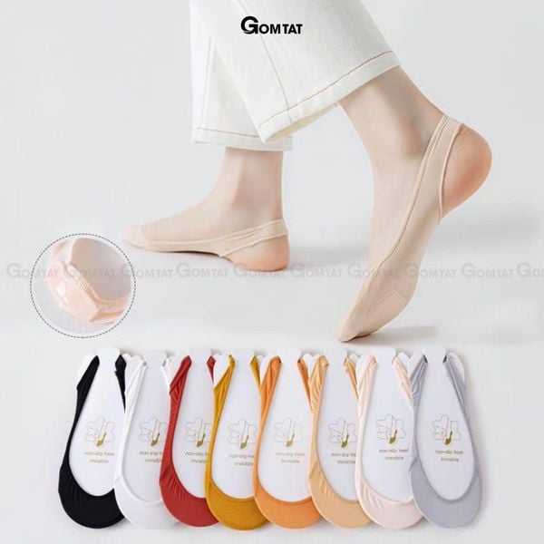 Tất đi giày cao gót nữ GOMTAT có đệm cao su chống tuột gót, chất liệu cotton mềm mại có đệm êm chân - CAOGOT-SUX-19218