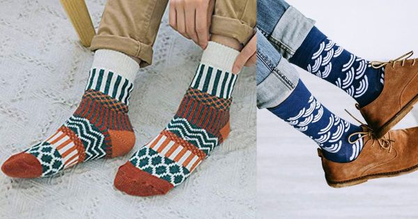 Vớ họa tiết đan len mang vớ đúng cách