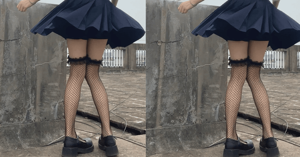 Vớ lưới phối với ren