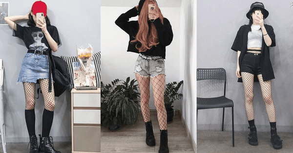 Vớ lưới phối với quần đùi