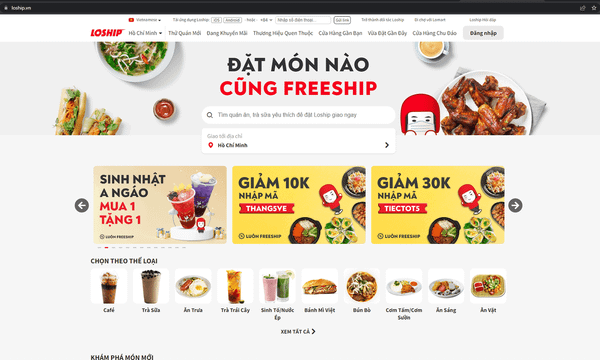 Web ẩm thực Lozi