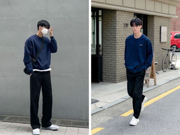 Sweater cùng quần ống suông