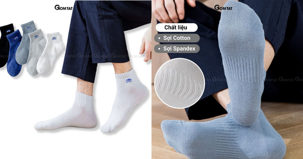Tất vớ cổ ngắn họa tiết dệt kim