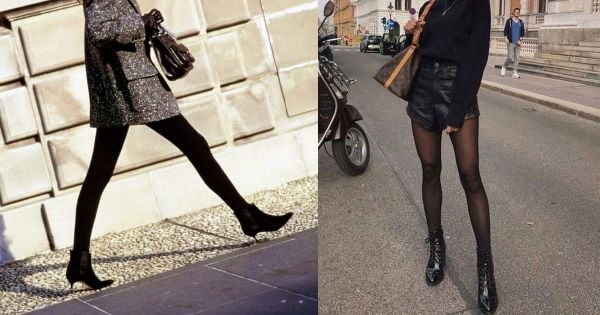 Phối đồ với tất đen mỏng
