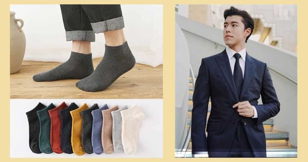 Tất nam cổ ngắn chính hãng phối cùng vest và giày da
