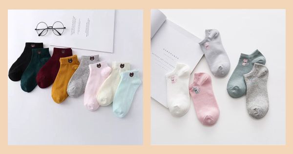 Tất nữ cao cổ có họa tiết của GOM TAT