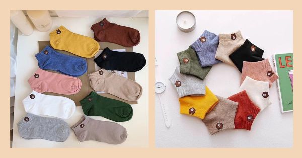 Tất nữ cao cổ họa tiết gấu